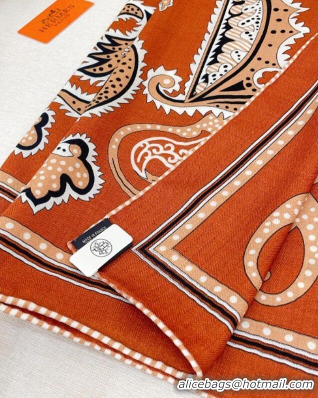 New Cheap Hermes Cashmere & Silk Scarf 140x140 H110615 Brickred 2025