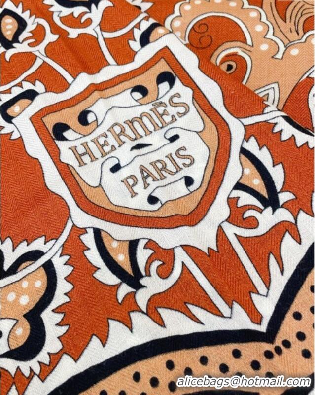 New Cheap Hermes Cashmere & Silk Scarf 140x140 H110615 Brickred 2025
