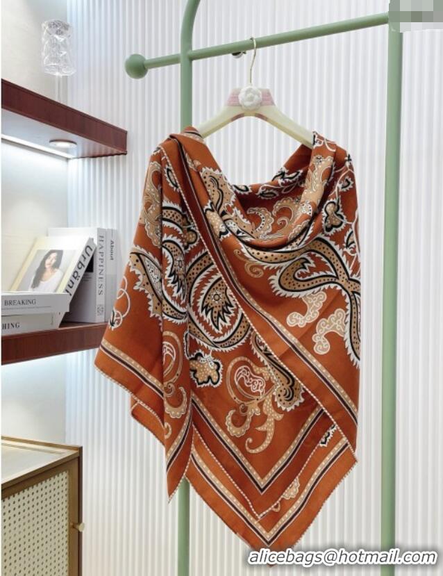 New Cheap Hermes Cashmere & Silk Scarf 140x140 H110615 Brickred 2025