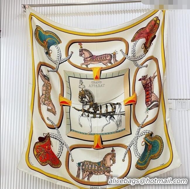 Luxury Cheap Hermes Cashmere & Silk Scarf 140x140 H110702 White 2025