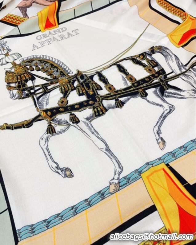 Luxury Cheap Hermes Cashmere & Silk Scarf 140x140 H110702 White 2025