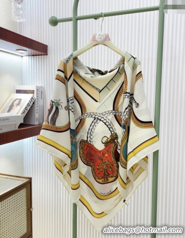 Luxury Cheap Hermes Cashmere & Silk Scarf 140x140 H110702 White 2025