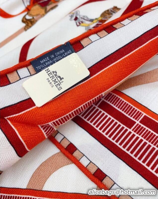 Spot Bulk Hermes Cashmere & Silk Triangle Scarf H110707 Red 2025