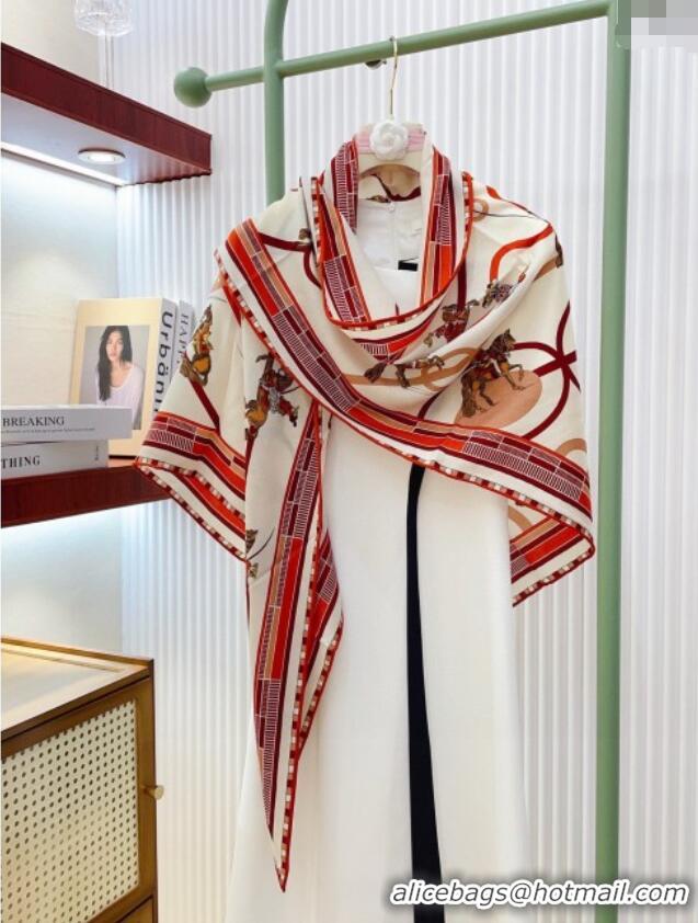 Spot Bulk Hermes Cashmere & Silk Triangle Scarf H110707 Red 2025