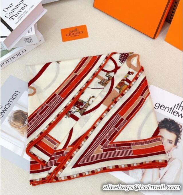 Spot Bulk Hermes Cashmere & Silk Triangle Scarf H110707 Red 2025