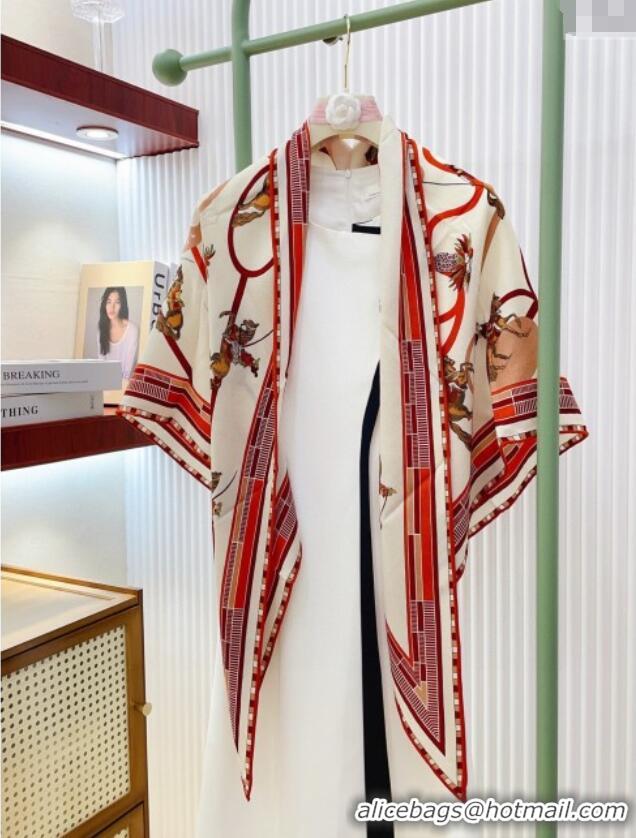 Spot Bulk Hermes Cashmere & Silk Triangle Scarf H110707 Red 2025