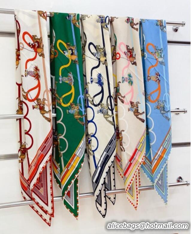 Discount Hermes Cashmere & Silk Triangle Scarf H110708 Beige/Blue 2025