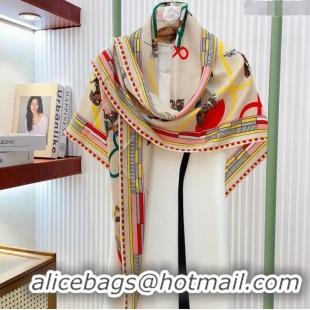 Fashion Discount Hermes Cashmere & Silk Triangle Scarf H110709 Beige/Yellow 2025