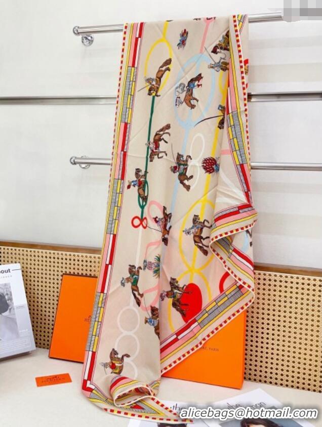 Fashion Discount Hermes Cashmere & Silk Triangle Scarf H110709 Beige/Yellow 2025