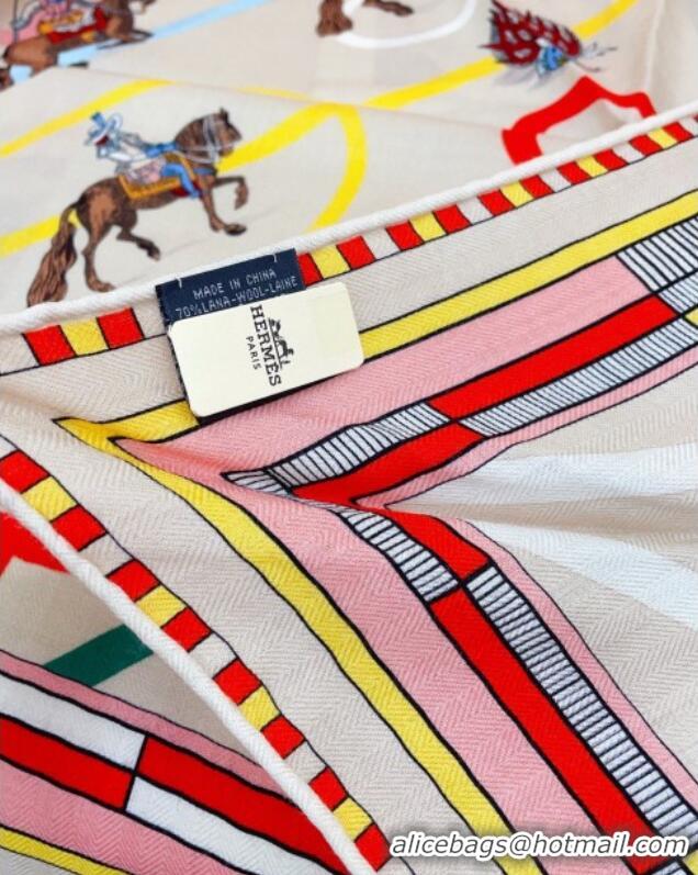 Fashion Discount Hermes Cashmere & Silk Triangle Scarf H110709 Beige/Yellow 2025
