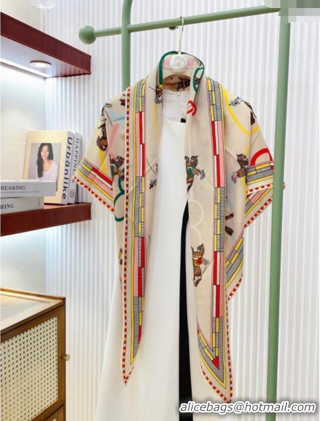 Fashion Discount Hermes Cashmere & Silk Triangle Scarf H110709 Beige/Yellow 2025