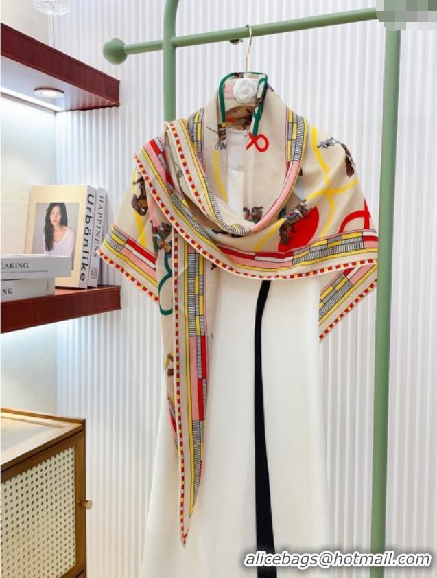 Fashion Discount Hermes Cashmere & Silk Triangle Scarf H110709 Beige/Yellow 2025