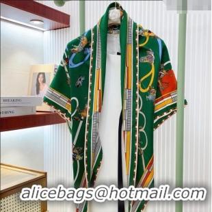 Spot Bulk Hermes Cashmere & Silk Triangle Scarf H110710 Green 2025