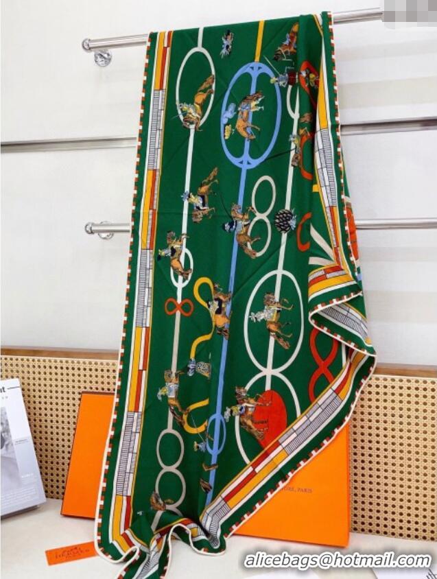 Spot Bulk Hermes Cashmere & Silk Triangle Scarf H110710 Green 2025