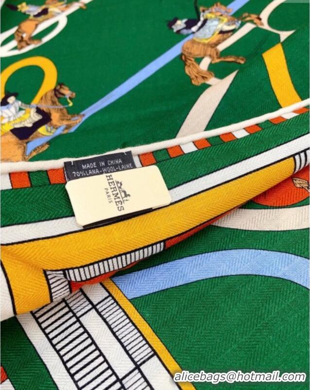 Spot Bulk Hermes Cashmere & Silk Triangle Scarf H110710 Green 2025