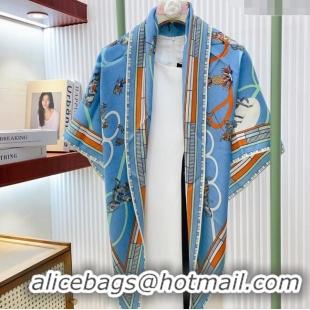 Popular Style Hermes Cashmere & Silk Triangle Scarf H110711 Blue 2025