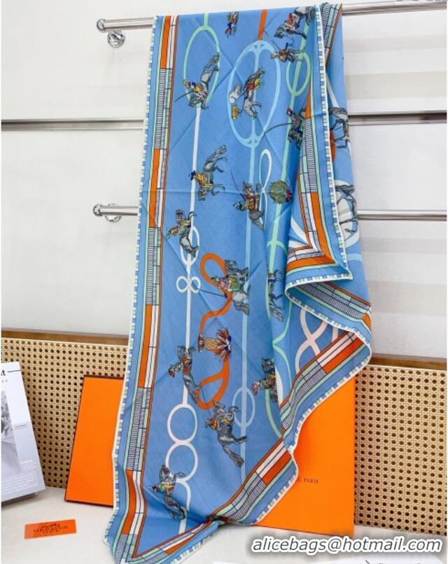 Popular Style Hermes Cashmere & Silk Triangle Scarf H110711 Blue 2025