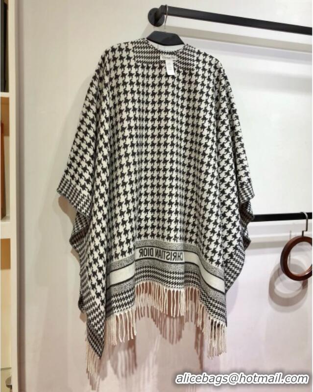 Cheap Wholesale Dior Cashmere Reversible Cape D110716 Black/White 2025
