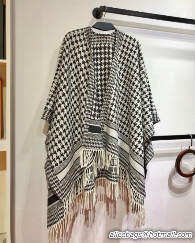 Cheap Wholesale Dior Cashmere Reversible Cape D110716 Black/White 2025