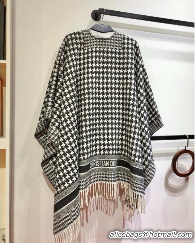 Cheap Wholesale Dior Cashmere Reversible Cape D110716 Black/White 2025
