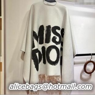 Classic Cheap Dior Miss Dior Cashmere Reversible Cape D110717 Black/Grey 2025