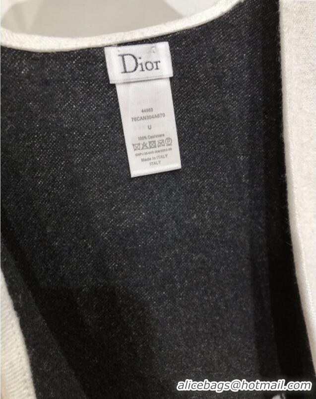 Classic Cheap Dior Miss Dior Cashmere Reversible Cape D110717 Black/Grey 2025