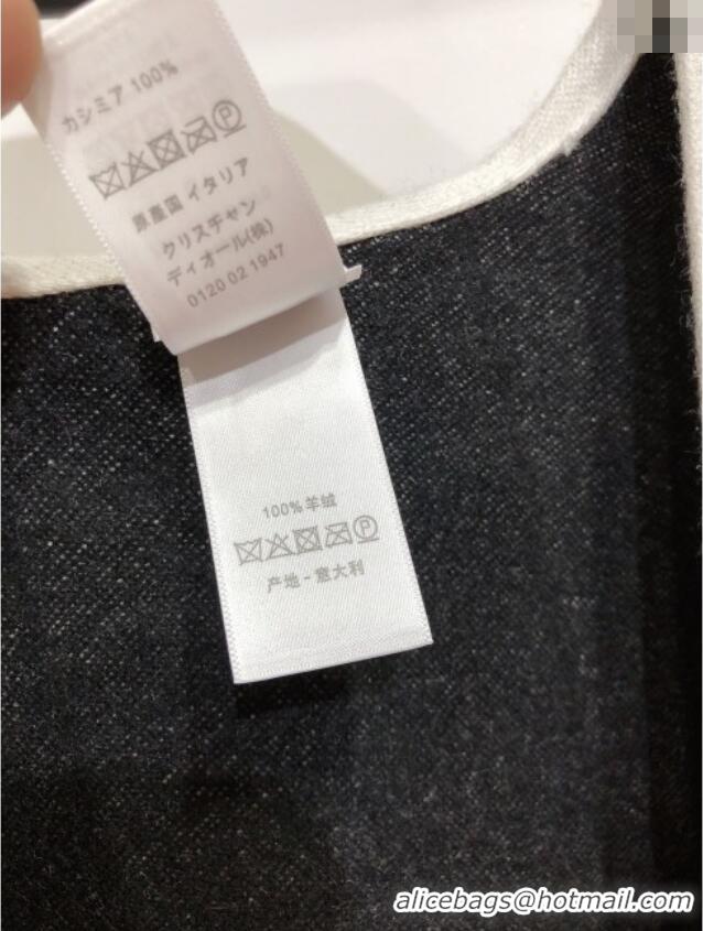 Classic Cheap Dior Miss Dior Cashmere Reversible Cape D110717 Black/Grey 2025