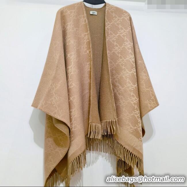 Fashion Discount Fendi Wool & Cashmere Cape F110719 Brown 2025