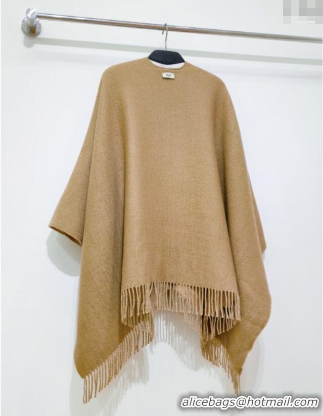 Fashion Discount Fendi Wool & Cashmere Cape F110719 Brown 2025