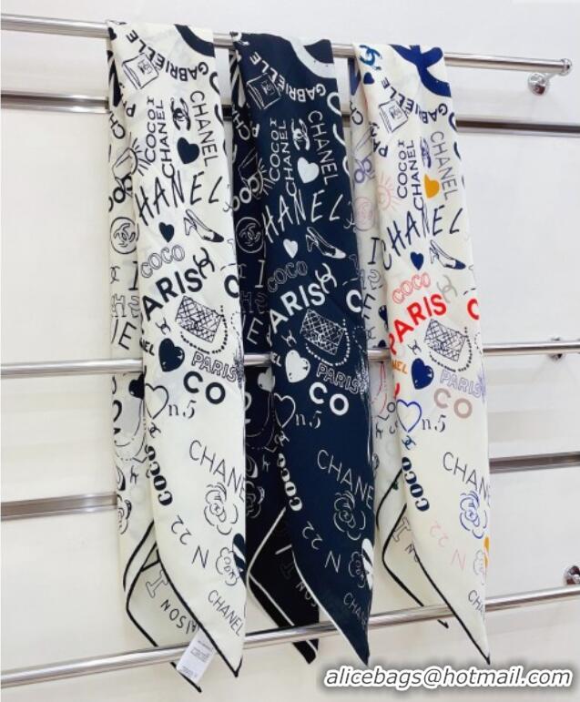 Good Taste Chanel Cashmere & Silk Scarf 140x140 CH110609 White 2025