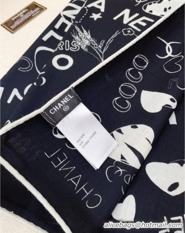 Cheapest Chanel Cashmere & Silk Scarf 140x140 CH110610 Black 2025