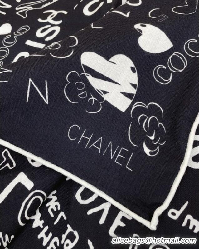 Cheapest Chanel Cashmere & Silk Scarf 140x140 CH110610 Black 2025