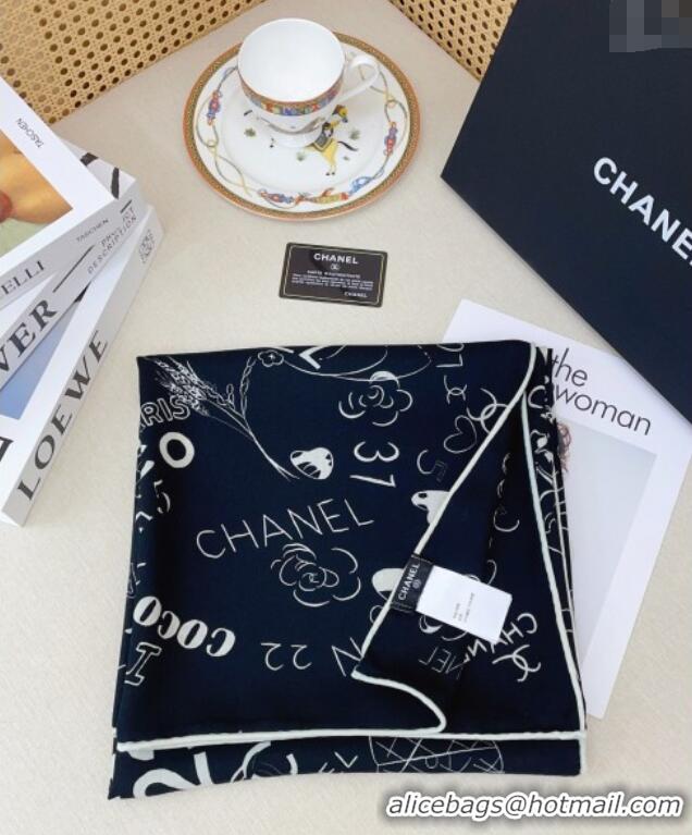 Cheapest Chanel Cashmere & Silk Scarf 140x140 CH110610 Black 2025