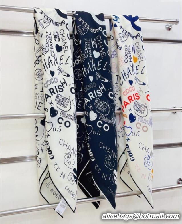 Best Price Chanel Cashmere & Silk Scarf 140x140 CH110611 White 2025