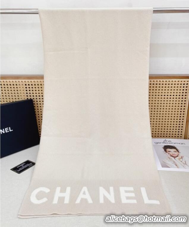 Cheap Discount Chanel Cashmere Scarf 180x45cm CH110704 Beige 2025