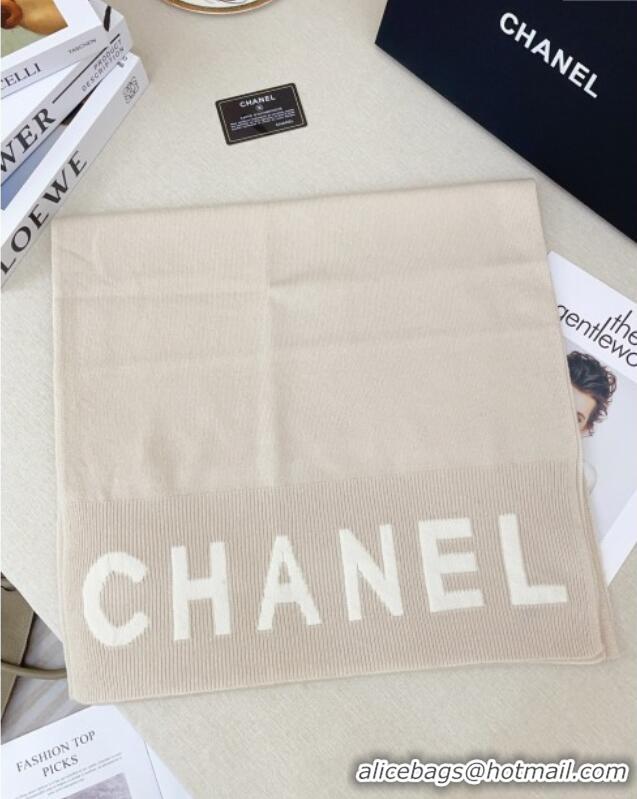Cheap Discount Chanel Cashmere Scarf 180x45cm CH110704 Beige 2025