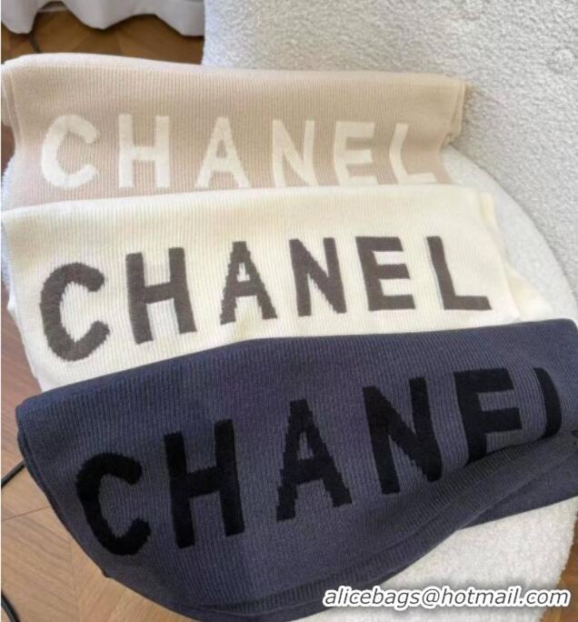 Cheap Discount Chanel Cashmere Scarf 180x45cm CH110704 Beige 2025