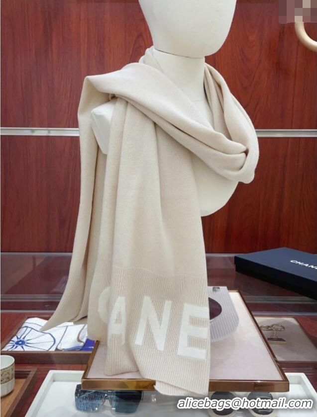 Cheap Discount Chanel Cashmere Scarf 180x45cm CH110704 Beige 2025
