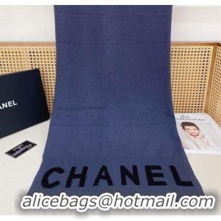 Market Sells Cheap Chanel Cashmere Scarf 180x45cm CH110705 Blue 2025
