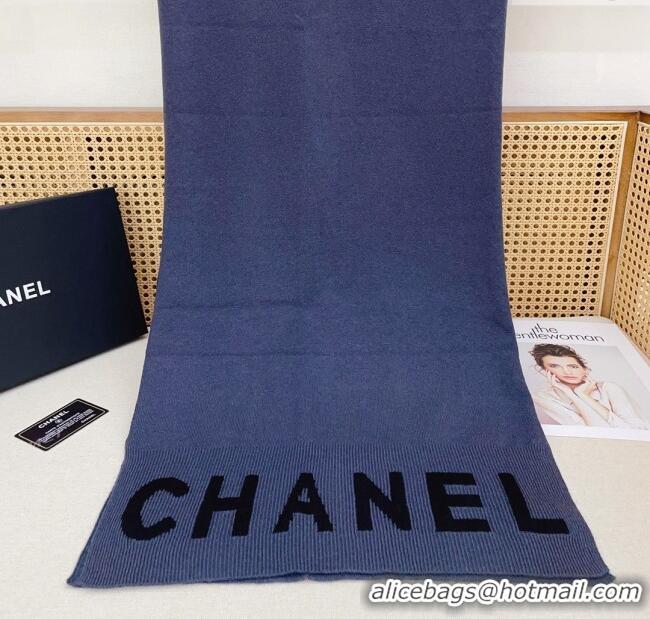Market Sells Cheap Chanel Cashmere Scarf 180x45cm CH110705 Blue 2025