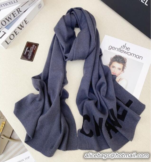 Market Sells Cheap Chanel Cashmere Scarf 180x45cm CH110705 Blue 2025