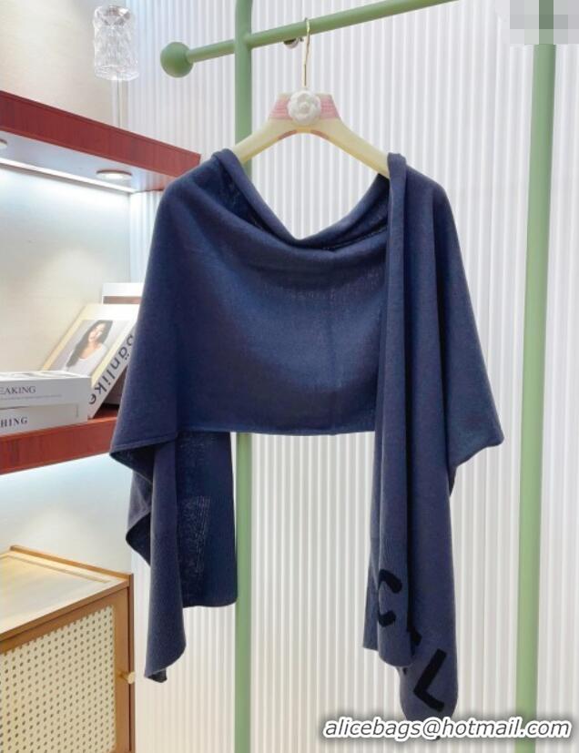 Market Sells Cheap Chanel Cashmere Scarf 180x45cm CH110705 Blue 2025