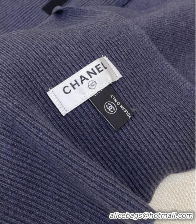 Market Sells Cheap Chanel Cashmere Scarf 180x45cm CH110705 Blue 2025