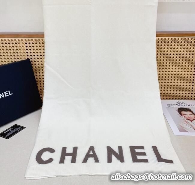 Best Price Chanel Cashmere Scarf 180x45cm CH110706 White 2025
