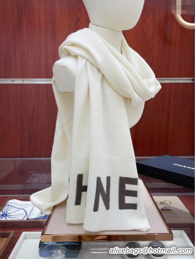 Best Price Chanel Cashmere Scarf 180x45cm CH110706 White 2025