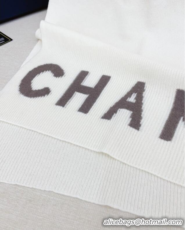 Best Price Chanel Cashmere Scarf 180x45cm CH110706 White 2025