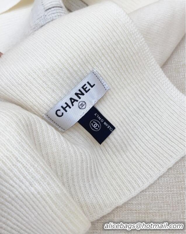 Best Price Chanel Cashmere Scarf 180x45cm CH110706 White 2025