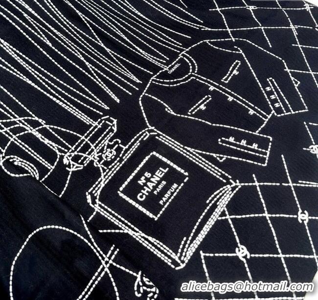 Classic Specials Chanel Cashmere & Silk Scarf 140x140cm CH110712 Black 2025