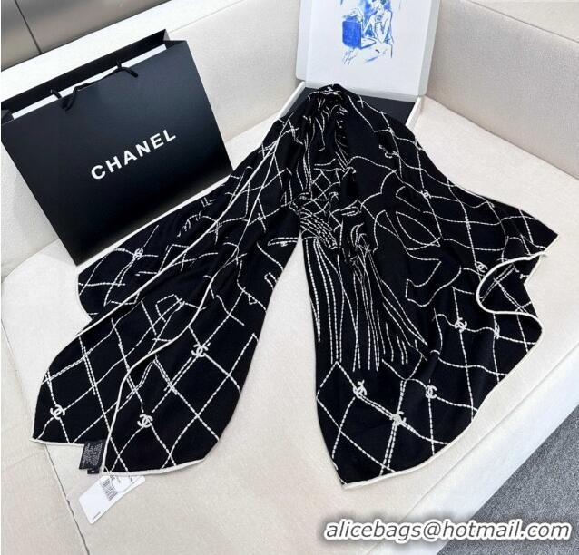 Classic Specials Chanel Cashmere & Silk Scarf 140x140cm CH110712 Black 2025