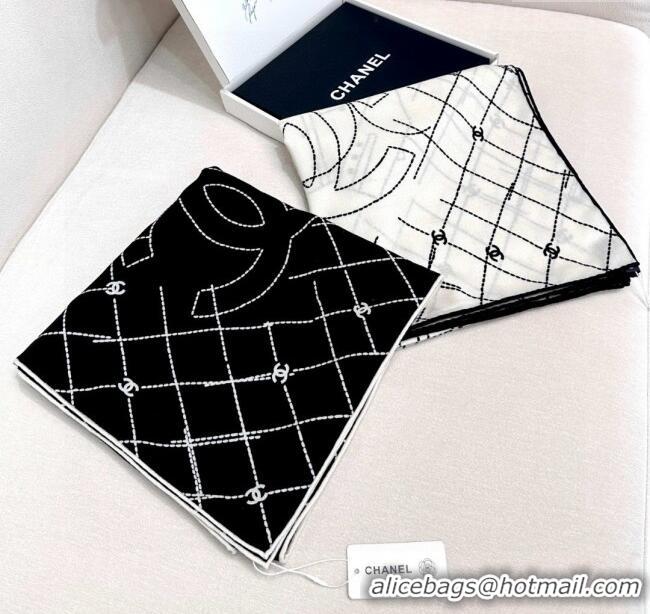 Classic Specials Chanel Cashmere & Silk Scarf 140x140cm CH110712 Black 2025